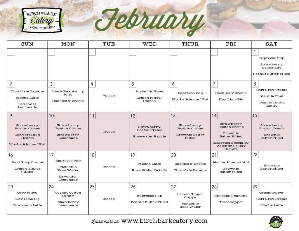 Calendar of donuts