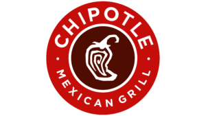 A red circle surrounds a drawing of a hot pepper. The word Chipotle is in the top circle and Mexican Grill in the bottom portion 